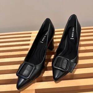 Anne Klein Black Heels with Buckle Detail